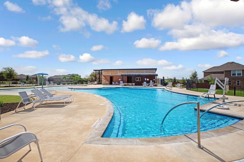 Pool deck flatwork, coping and surround.