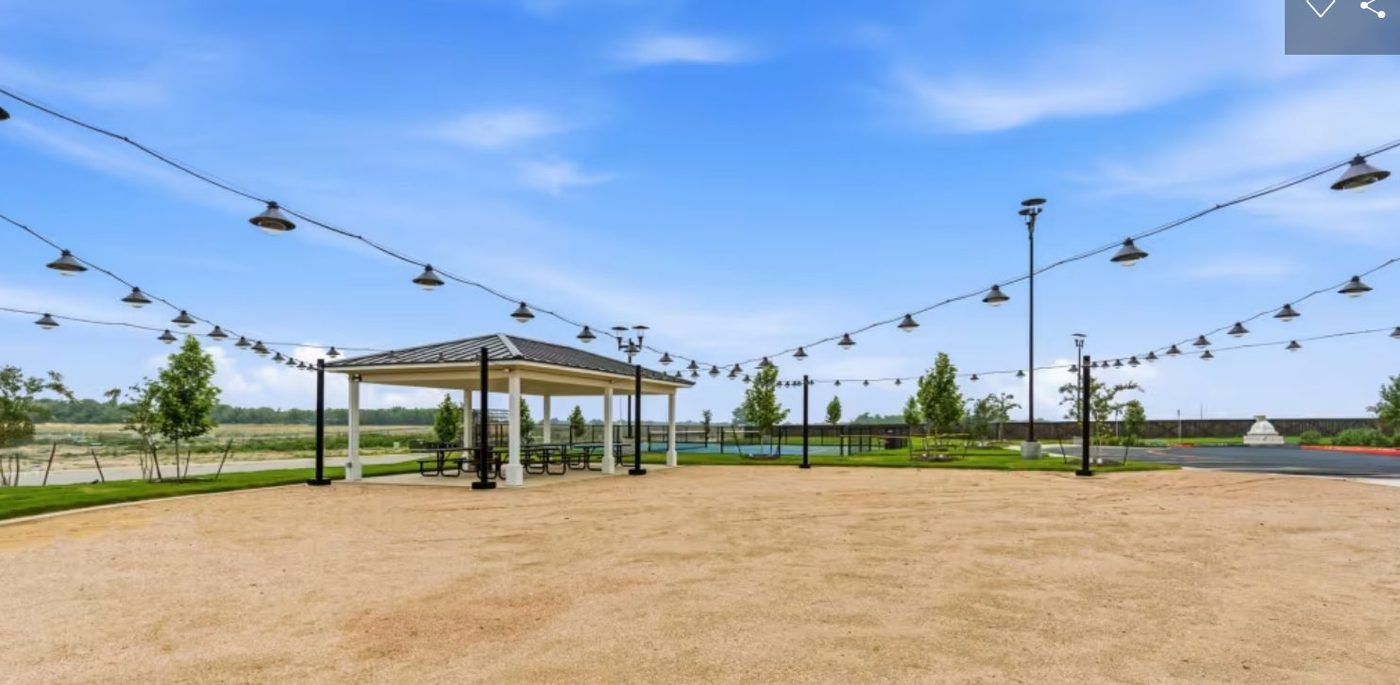 Shaded pavilion and gathering area.