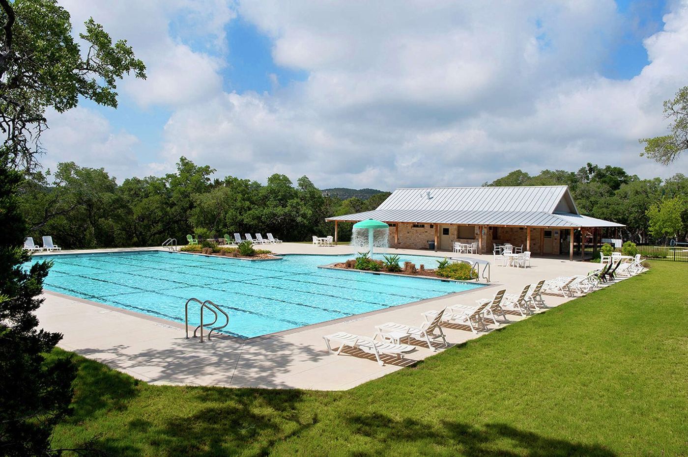 The community pool and pavilion.